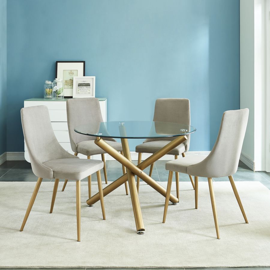 Carmilla Round Dining Table in Gold