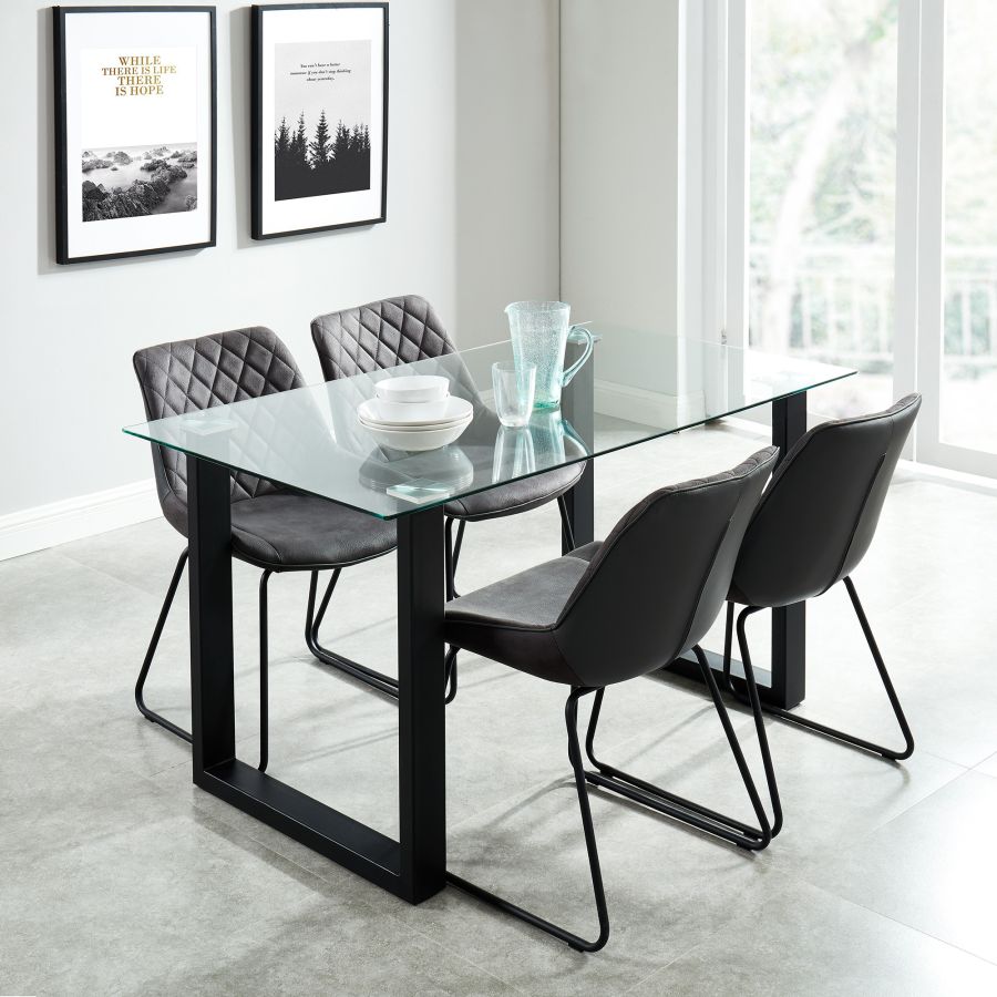 Franco Rectangular Dining Table in Black 201-454BK