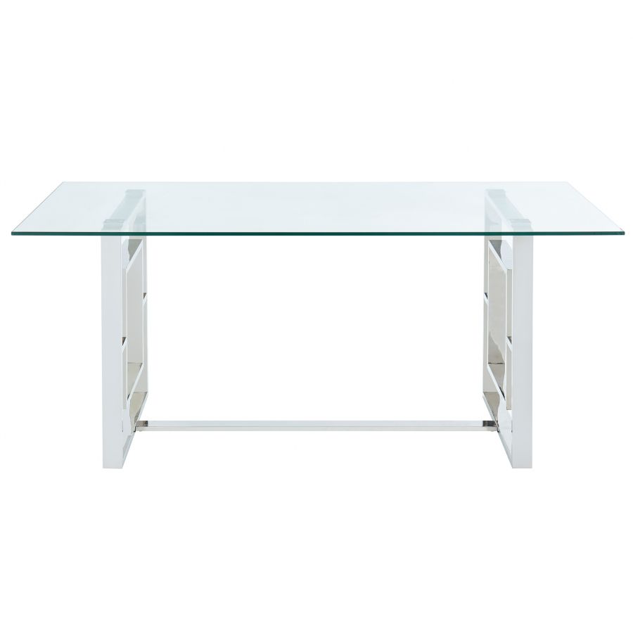 Eros Rectangular Dining Table in Silver 201-482CH