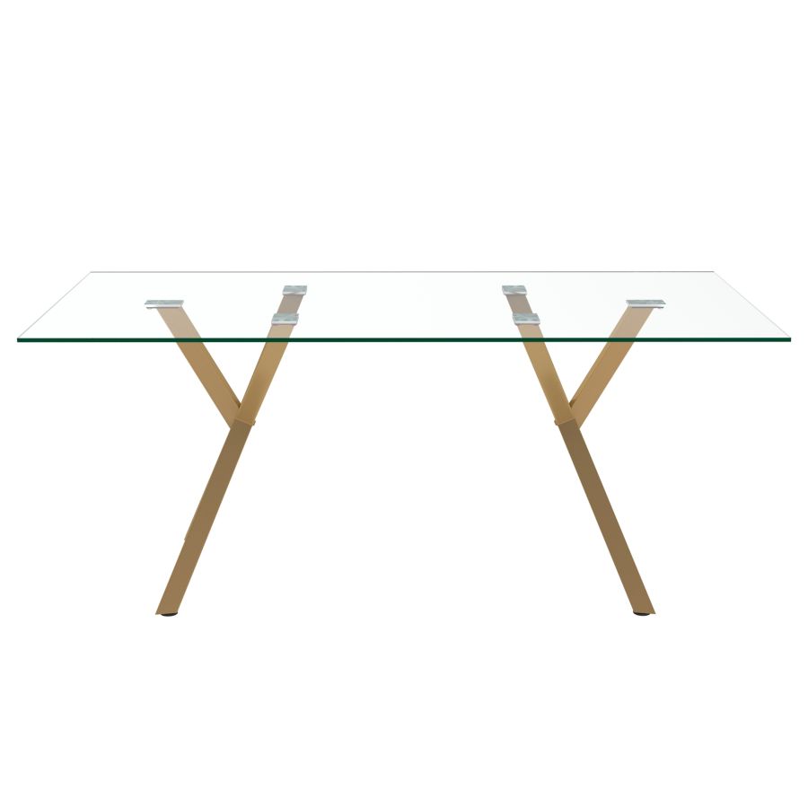 Stark Rectangular Dining Table in Aged Gold 201-535GL