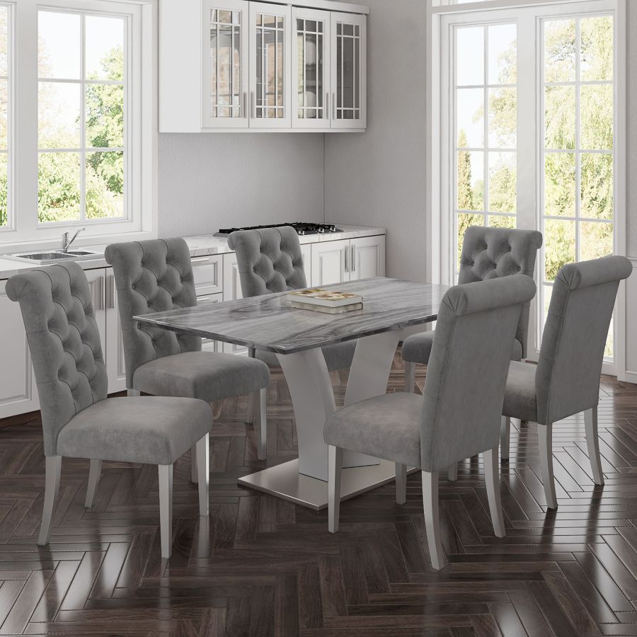 Napoli Rectangular Dining Table in Light Grey 201-545GY