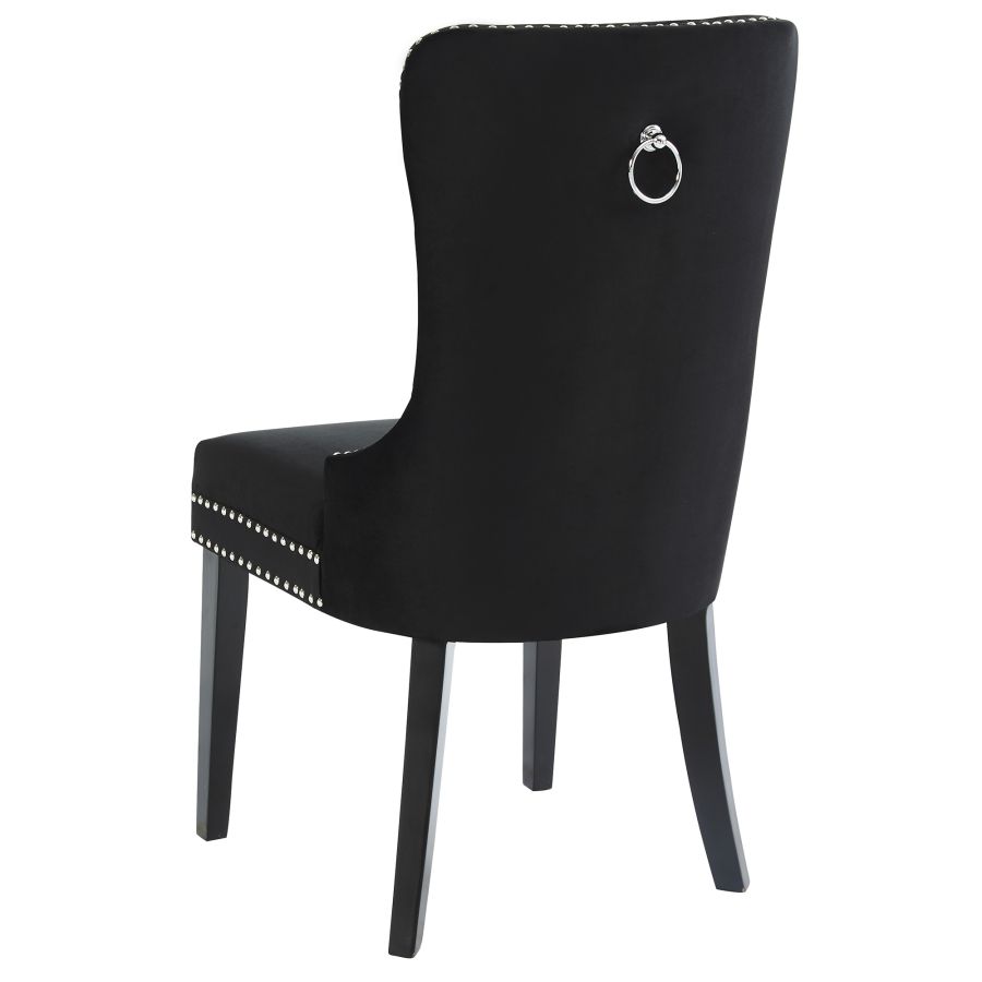 Rizzo Side Chair, Velvet, Set of 2 in Black 202-080BK