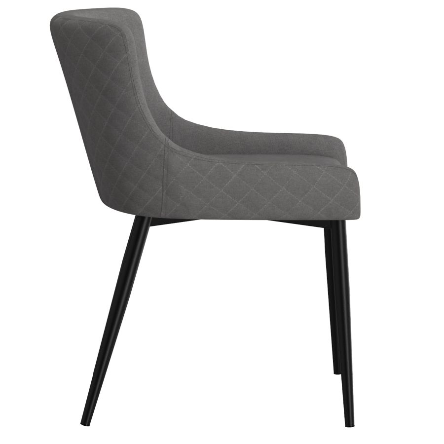 Bianca Side Chair, set of 2 in Grey with Black Leg 202-086GY/BK