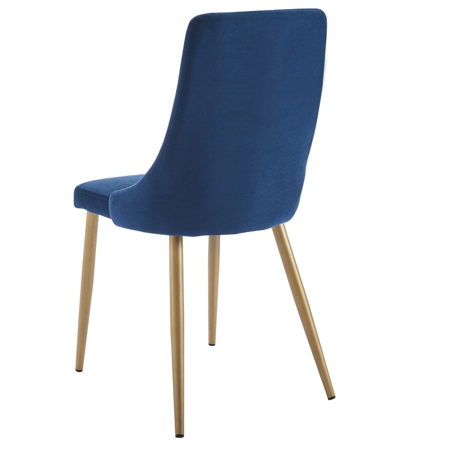 Carmilla Side Chair, Set of 2 in Blue and Aged Gold
