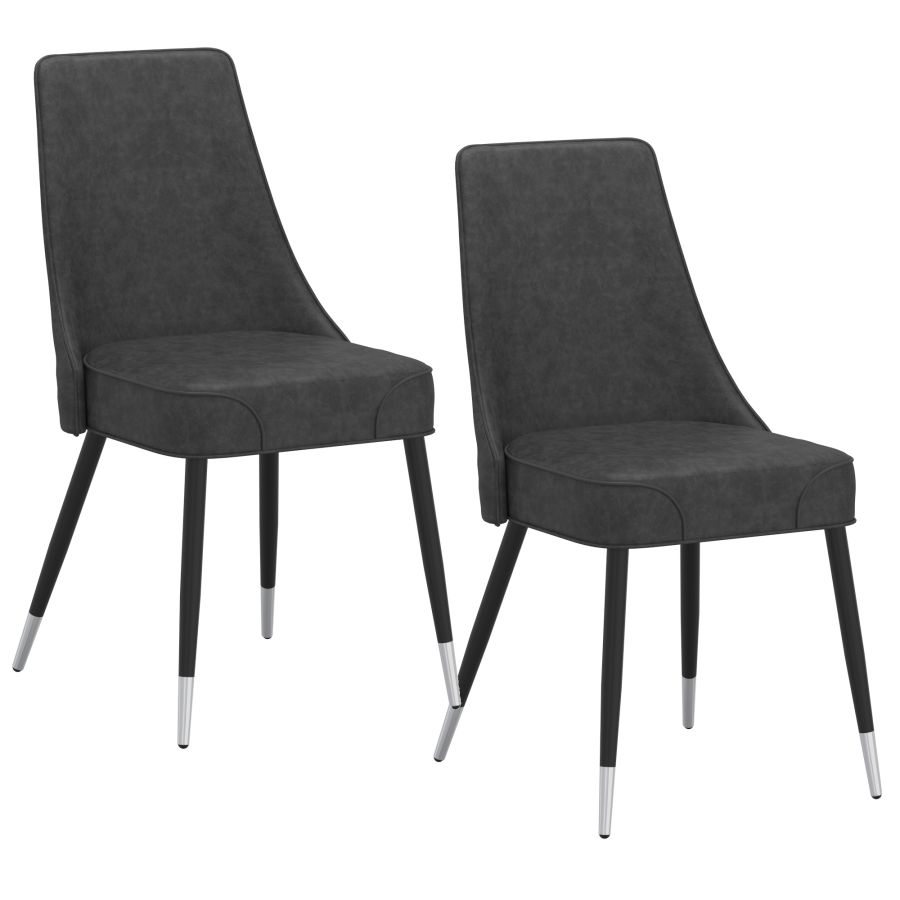 Silvano Side Chair, Set of 2 in Vintage Grey and Black 202-429GY