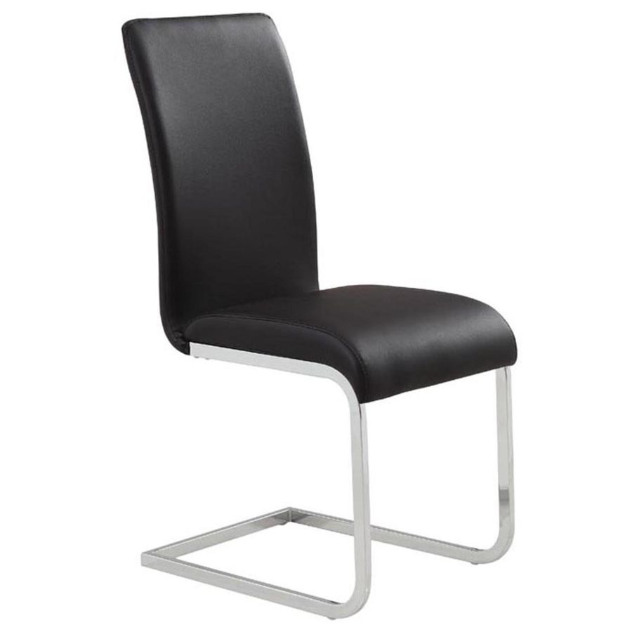 Maxim Side Chair, Set of 2 in Black and Chrome 202-489BK