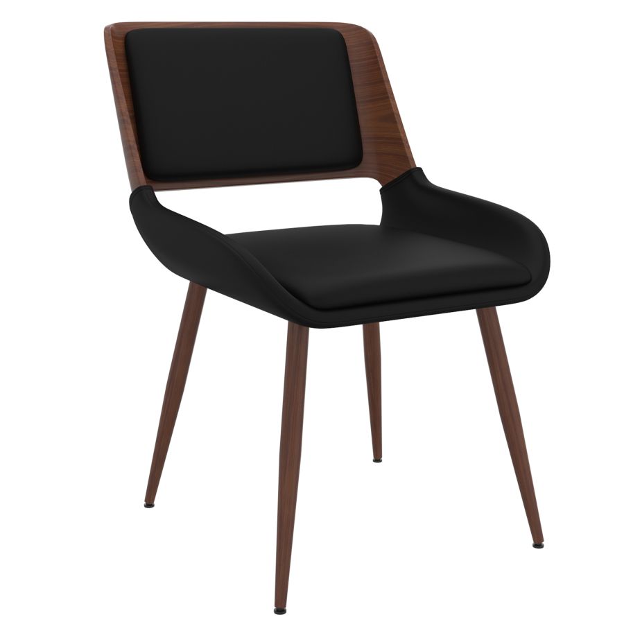 Hudson Side Chair in Black Faux Leather 202-582PUBK