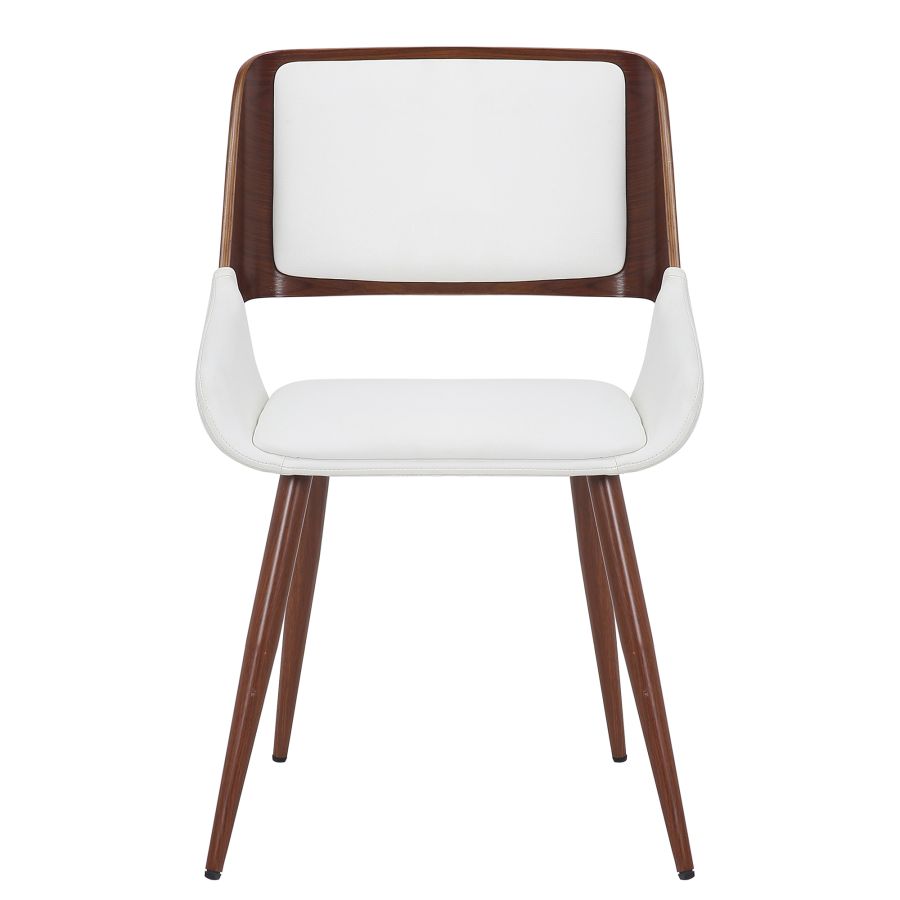 Hudson Side Chair in White Faux Leather 202-582PUWT