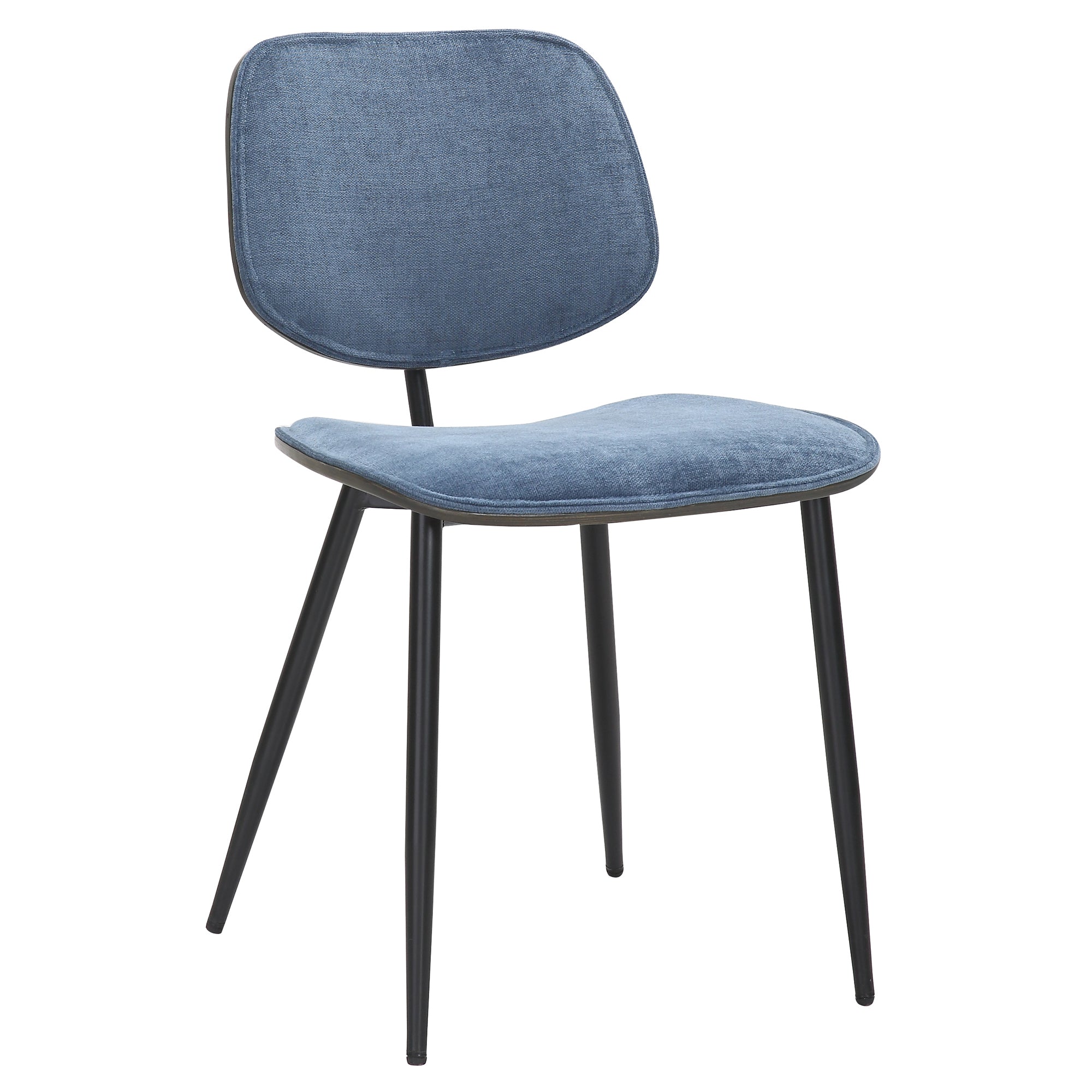 Capri Side Chair, Set of 2, in Blue, Walnut and Black 202-591BLU