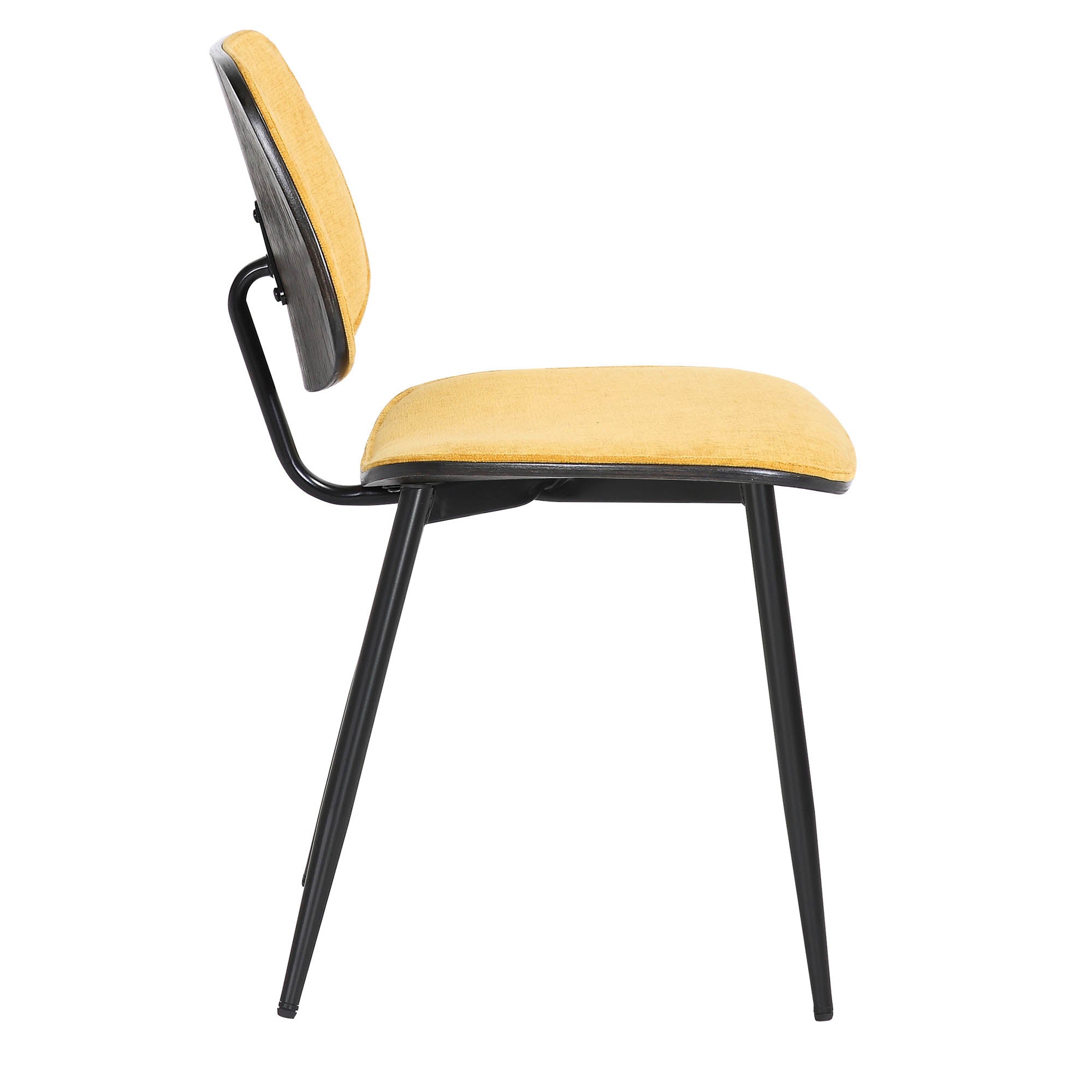 Capri Side Chair, Set of 2, in Mustard, Walnut and Black 202-591MUS