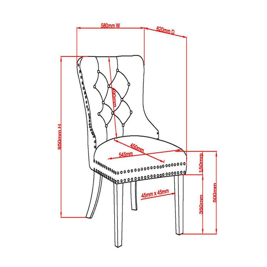 Hollis Side Chair, set of 2, in Black 202-614BLK