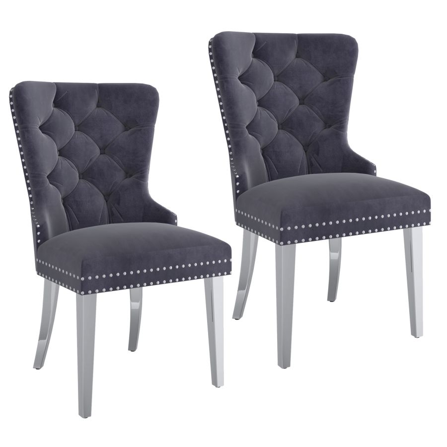 Hollis Side Chair, set of 2, in Grey 202-614GRY