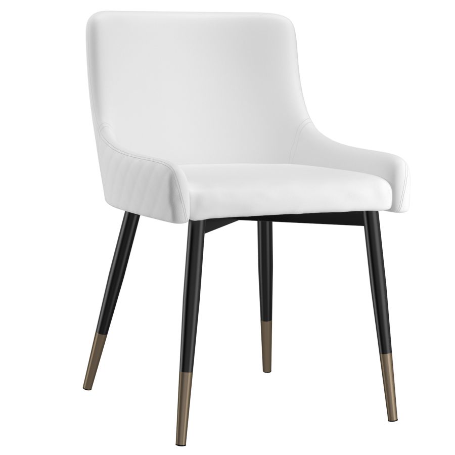 Xander Side Chair, Set of 2 in White and Black 202-620WT