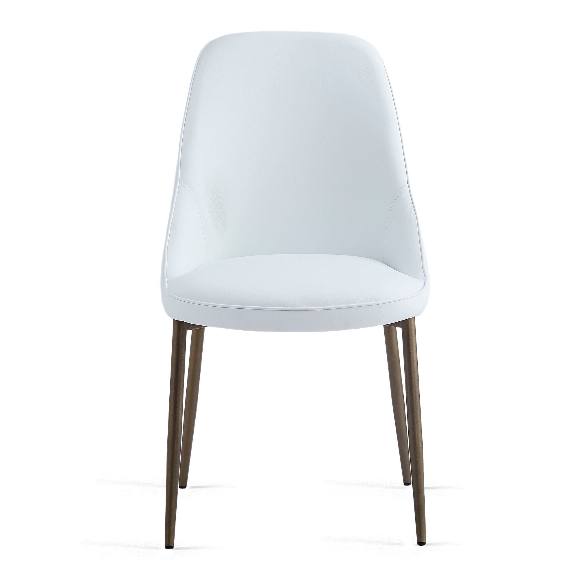 Cleo Side Chair, Set of 2, in White and Aged Gold 202-636WT