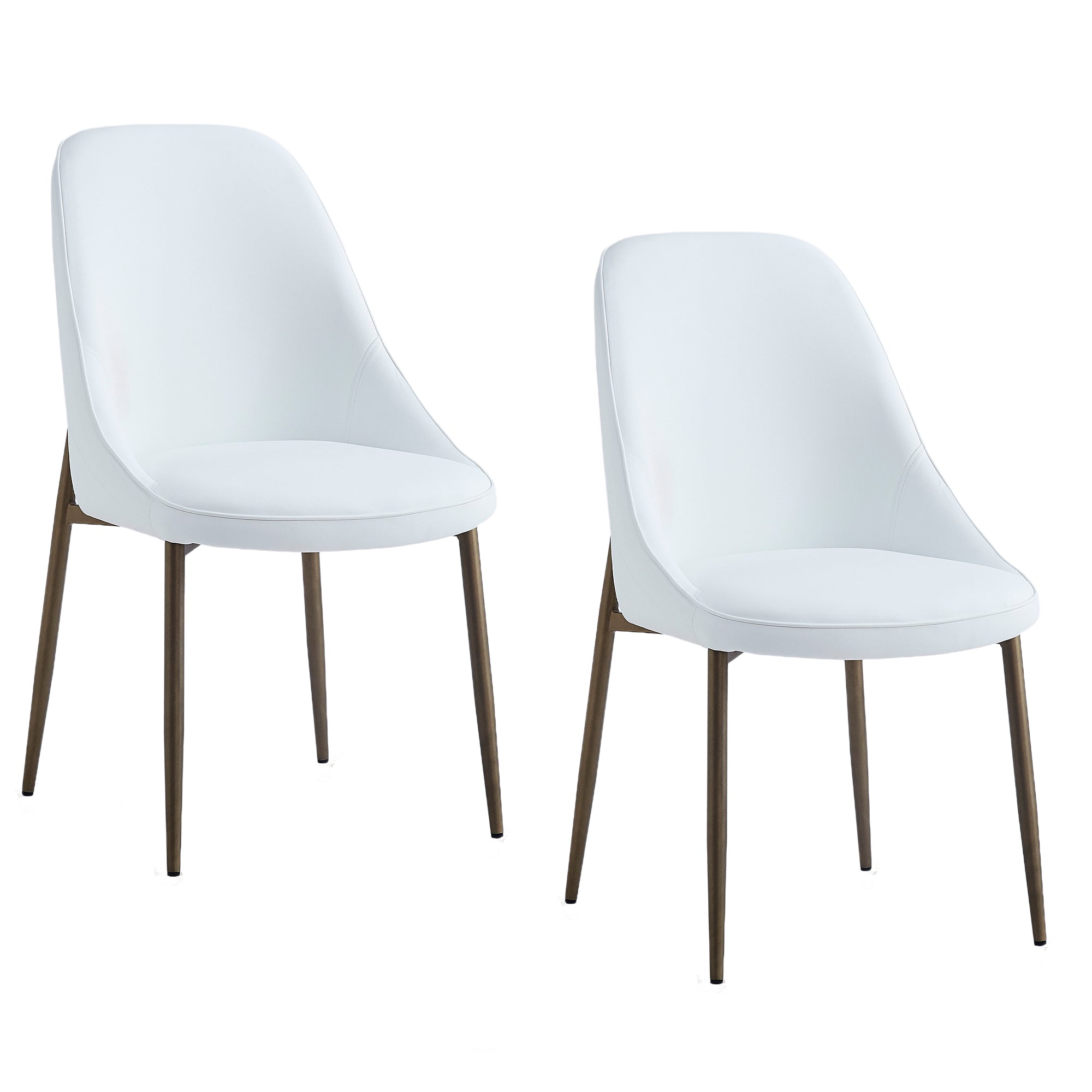Cleo Side Chair, Set of 2, in White and Aged Gold 202-636WT