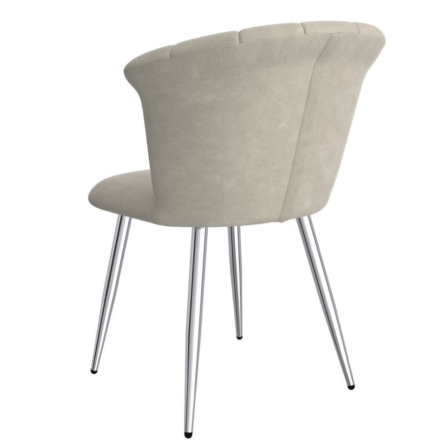 Orchid Side Chair, Set of 2 in Grey and Chrome 202-651GY_CH