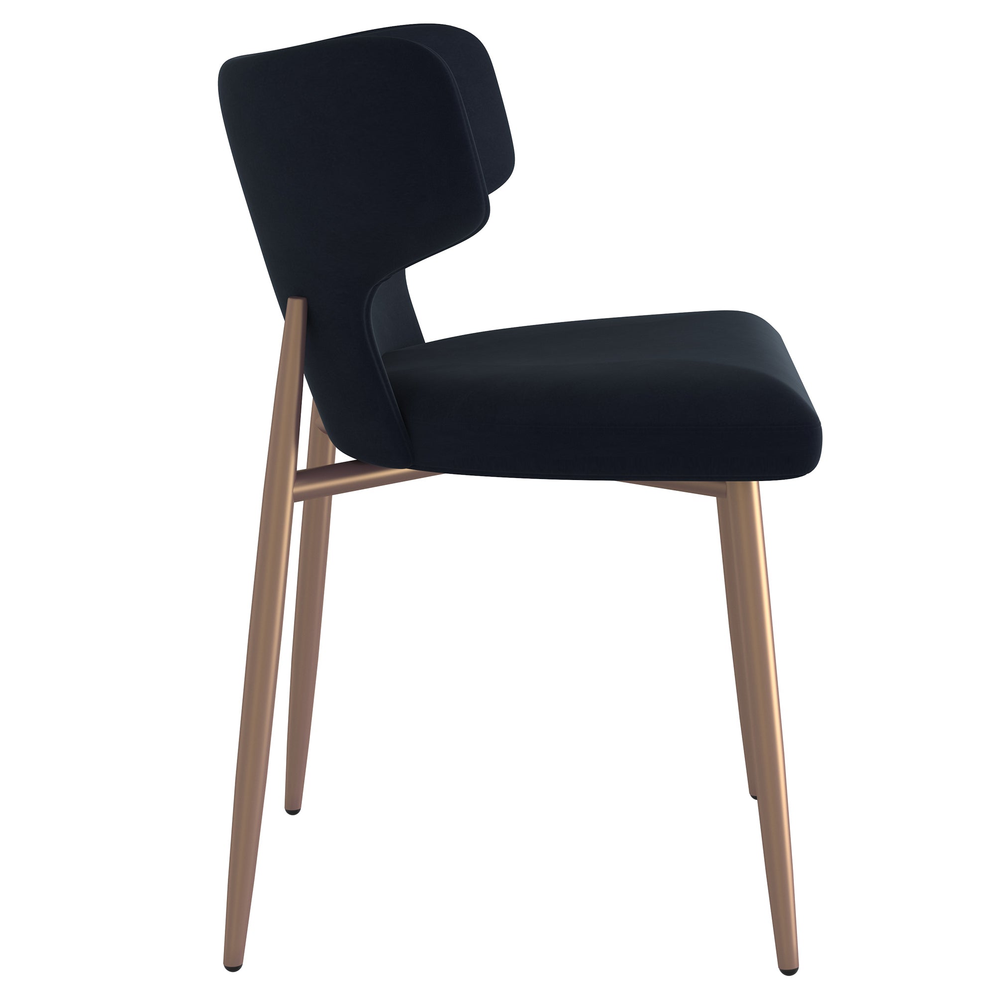 Akira Side Chair, Set of 2 in Black and Aged Gold 202-673BLK