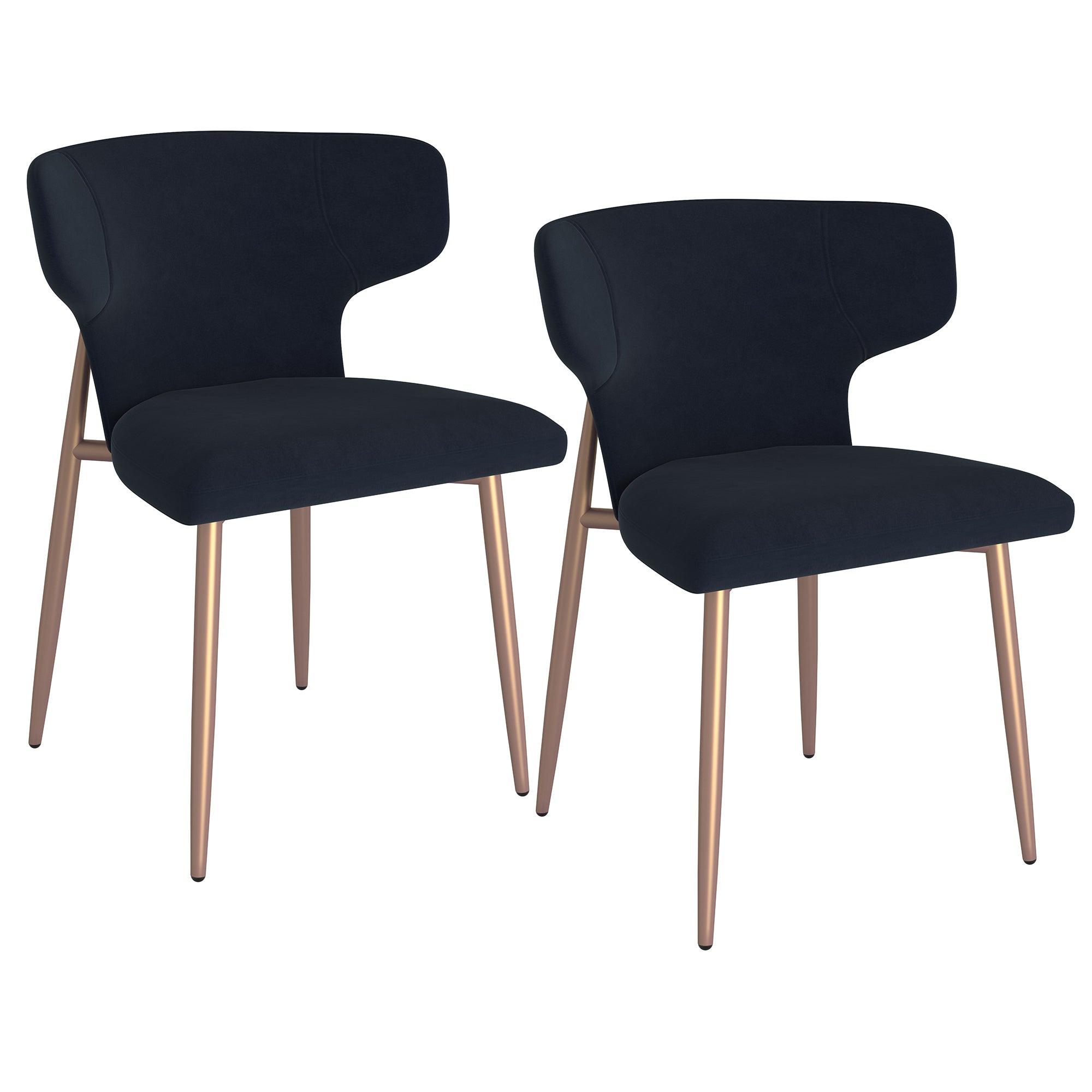 Akira Side Chair, Set of 2 in Black and Aged Gold 202-673BLK
