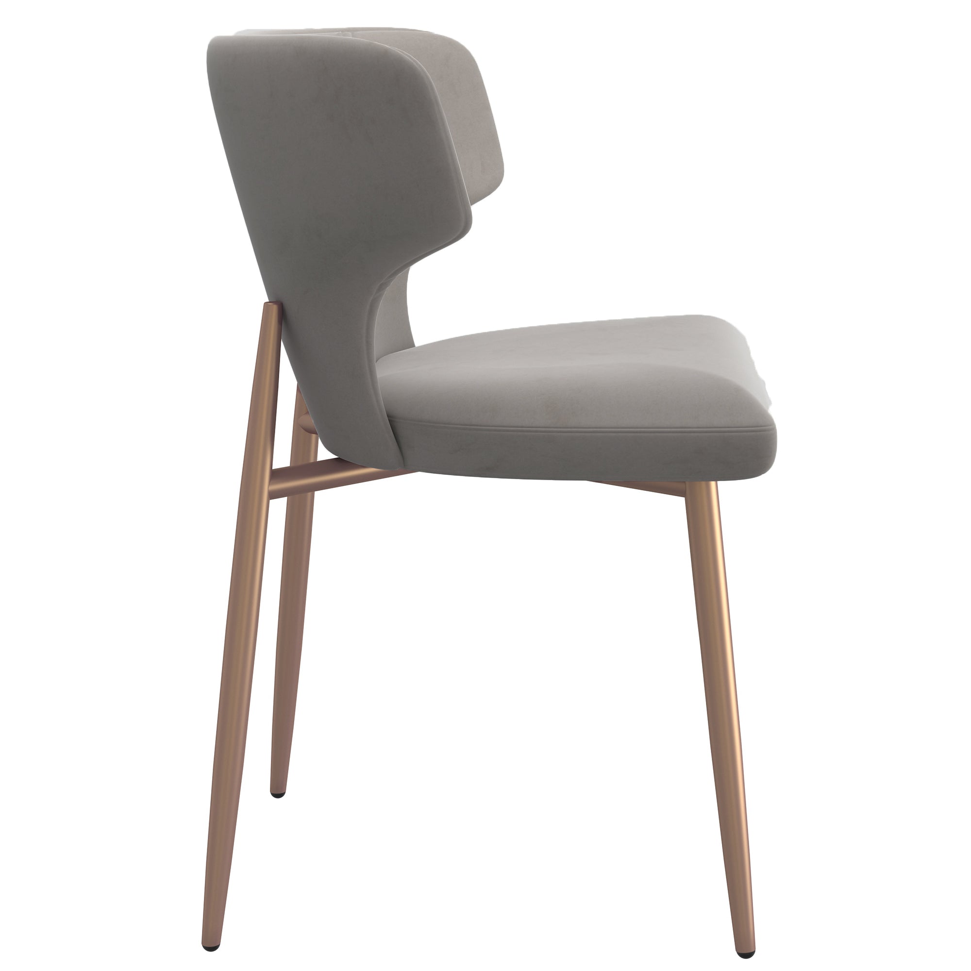 Akira Side Chair, Set of 2 in Grey and Aged Gold 202-673GRY