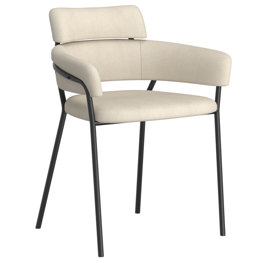 Axel Side Chair, Set of 2 in Beige and Black 202-674BEG