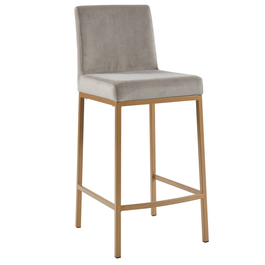 Diego 26'' Counter Stool, set of 2 in Grey/Gold Legs 203-101GY/GLD