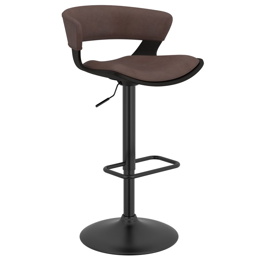 Rover Adjustable Air Lift Stool in Brown and Black 203-554BN