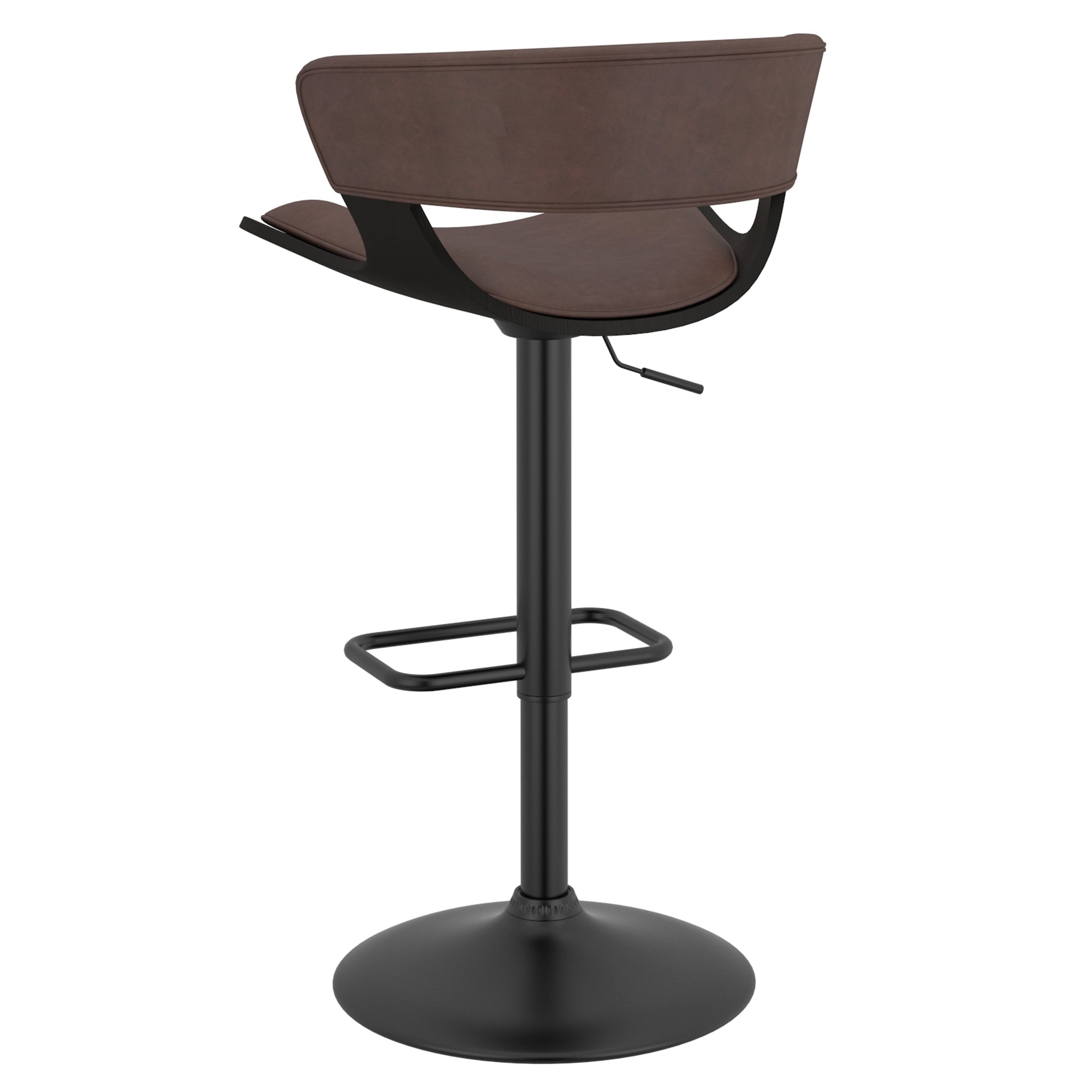 Rover Adjustable Air Lift Stool in Brown and Black 203-554BN