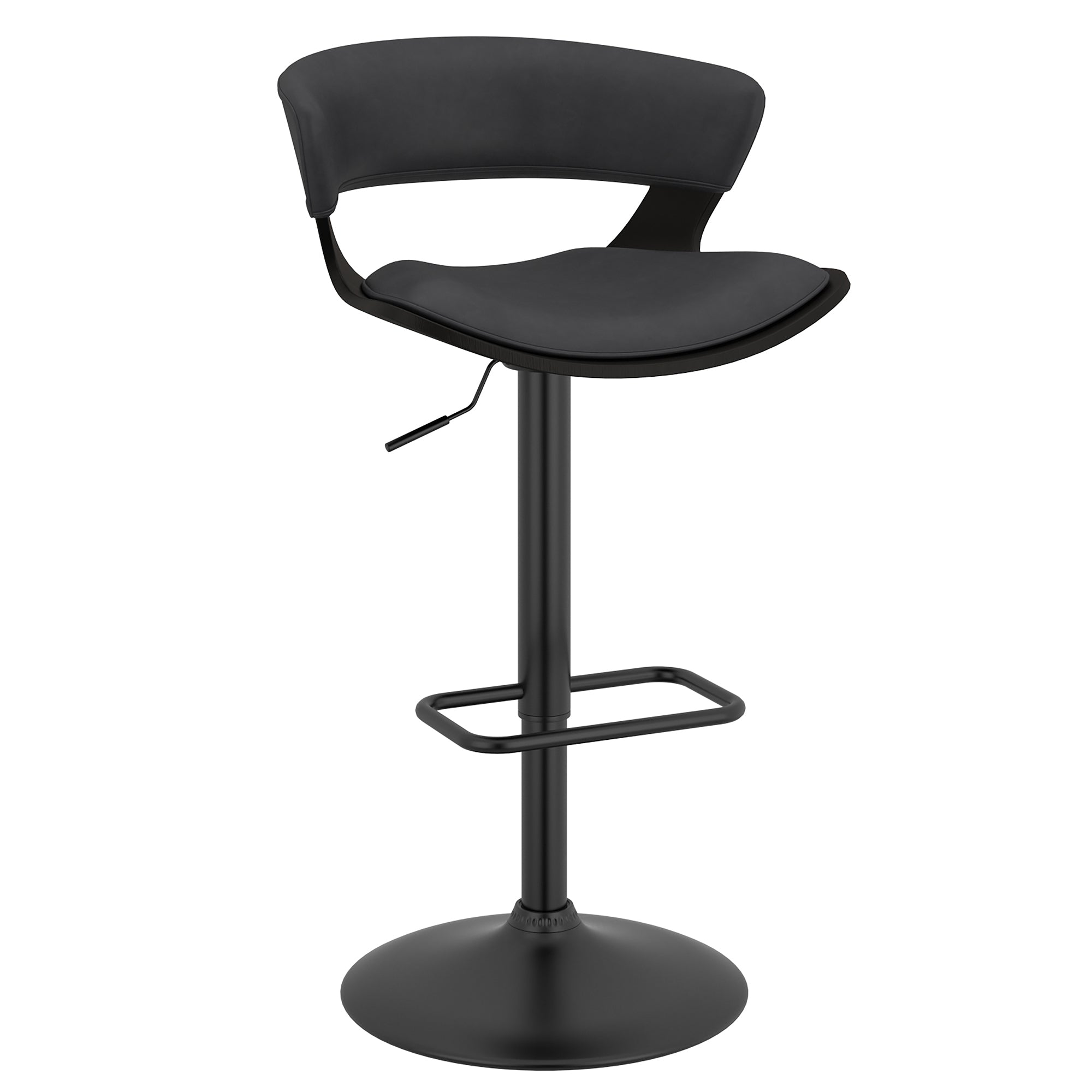 Rover Adjustable Air Lift Stool in Charcoal and Black 203-554CH