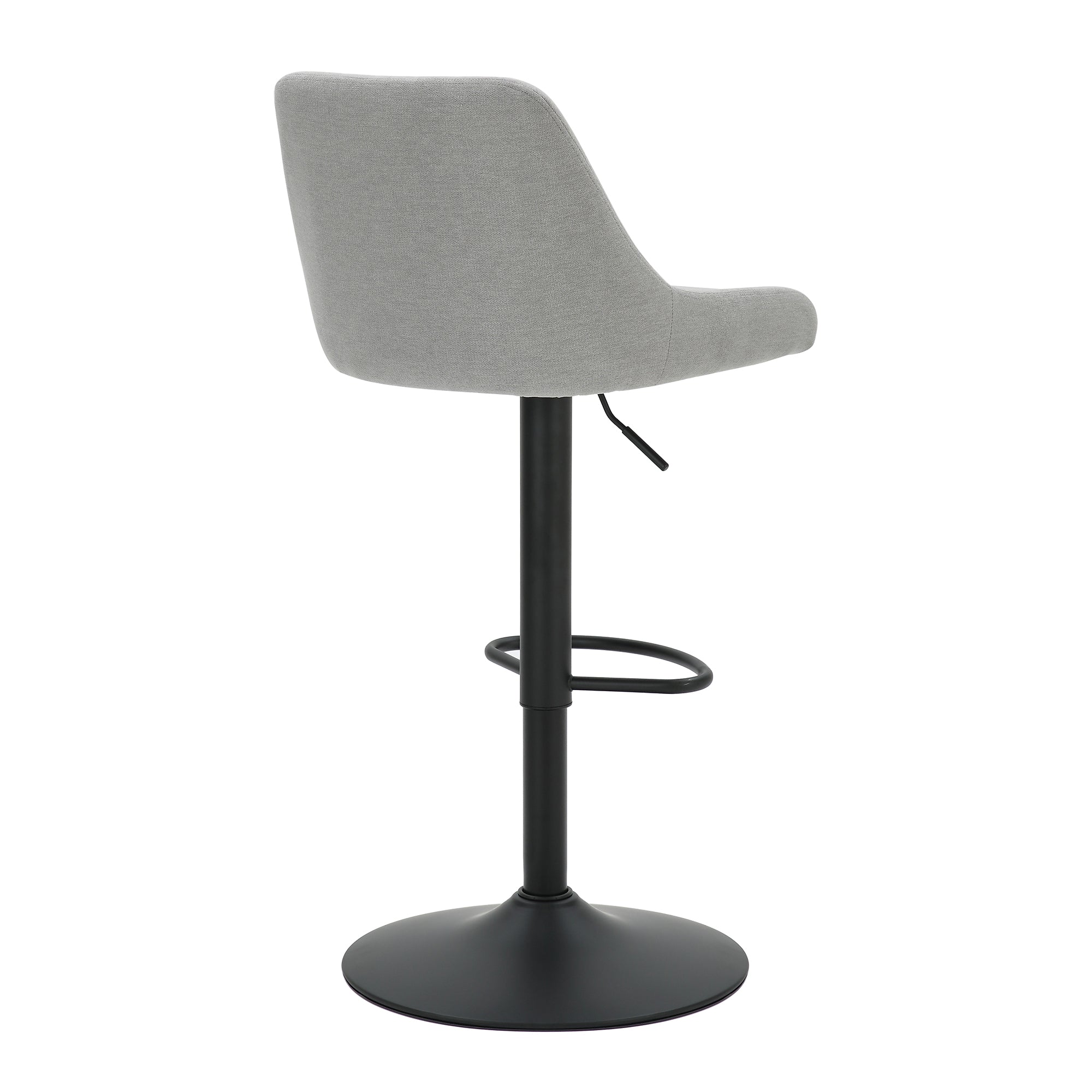 Kron Adjustable Height Air-Lift Swivel Stool, Set of 2, in Grey Fabric 203-574GY