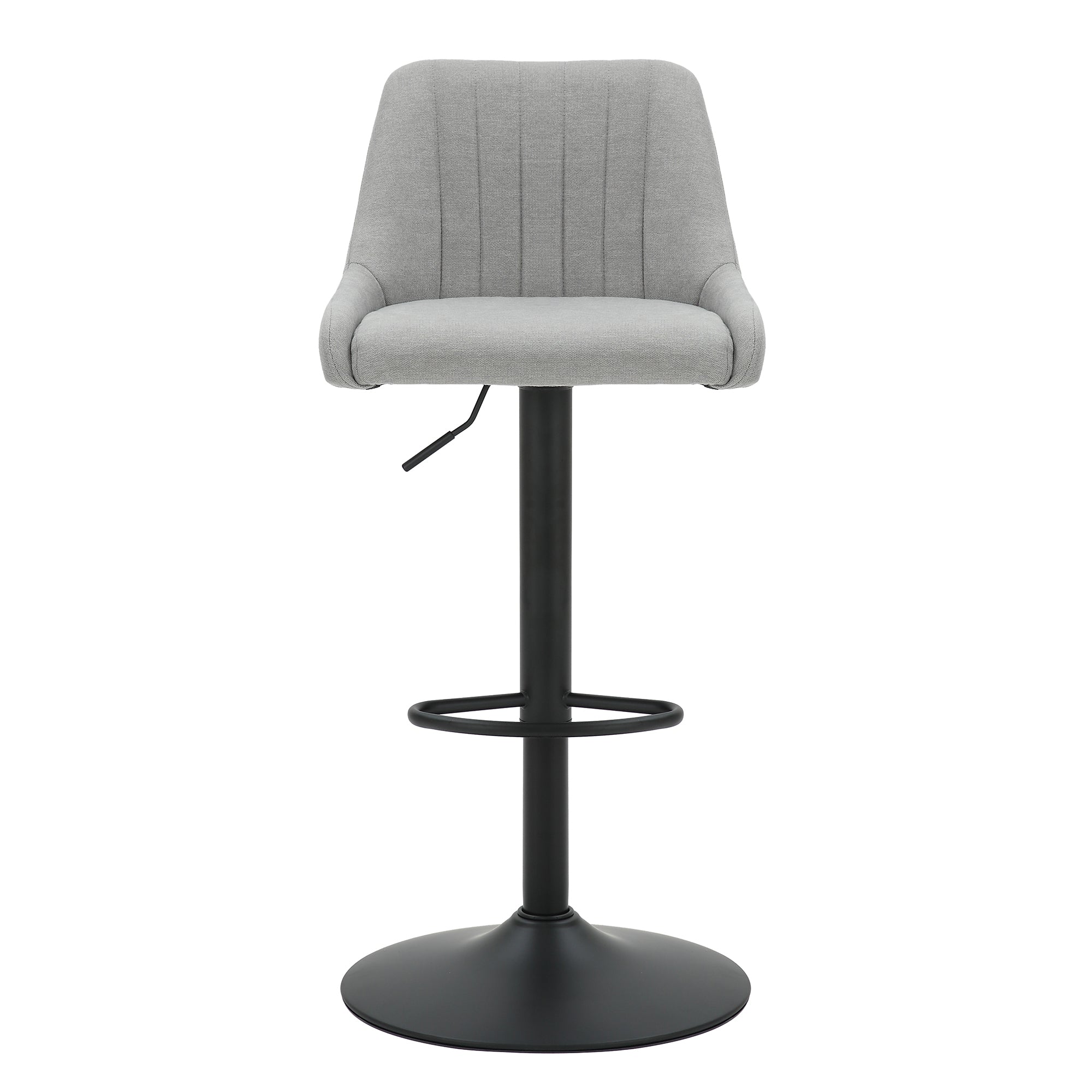 Kron Adjustable Height Air-Lift Swivel Stool, Set of 2, in Grey Fabric 203-574GY