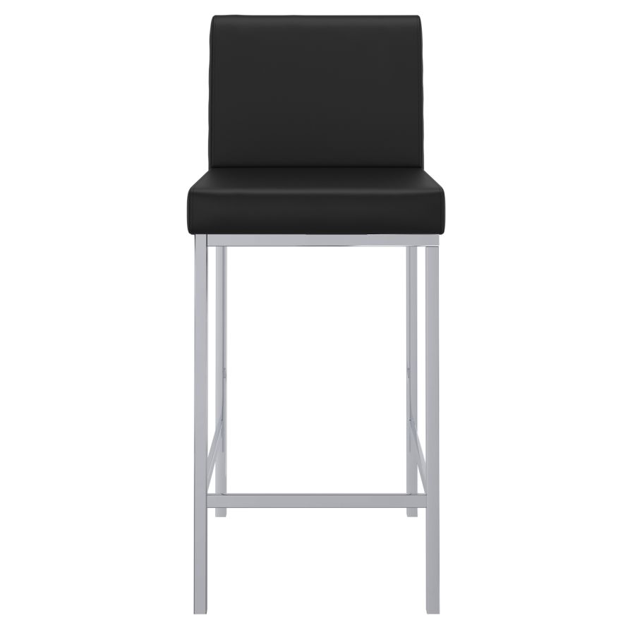 Porto 26" Counter Stool, Set of 2 in Black and Chrome 203-576BK