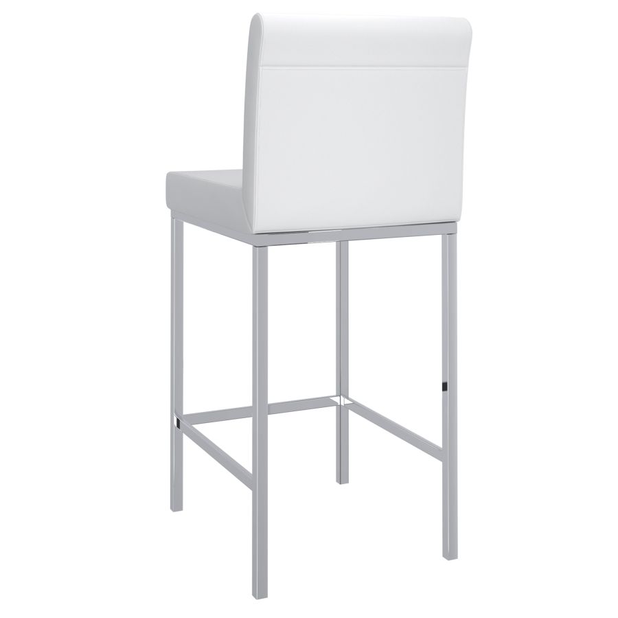 Porto 26" Counter Stool, Set of 2 in White and Chrome 203-576WT