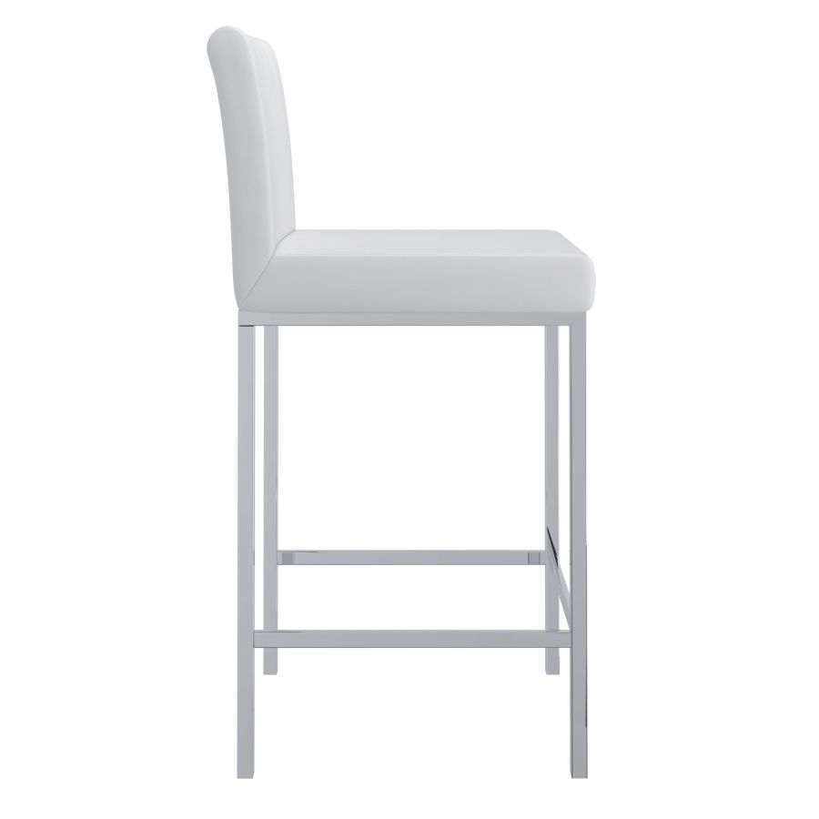 Porto 26" Counter Stool, Set of 2 in White and Chrome 203-576WT