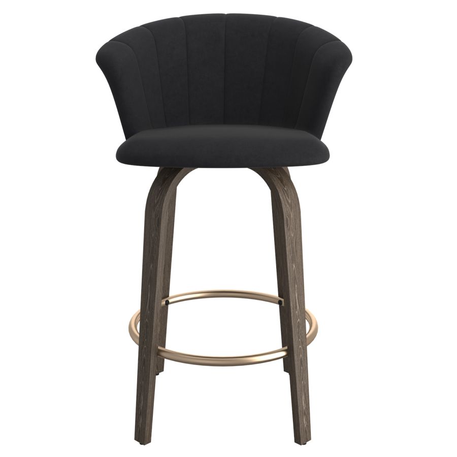Tula 26" Counter Stool in Black and Washed Oak 203-583BK