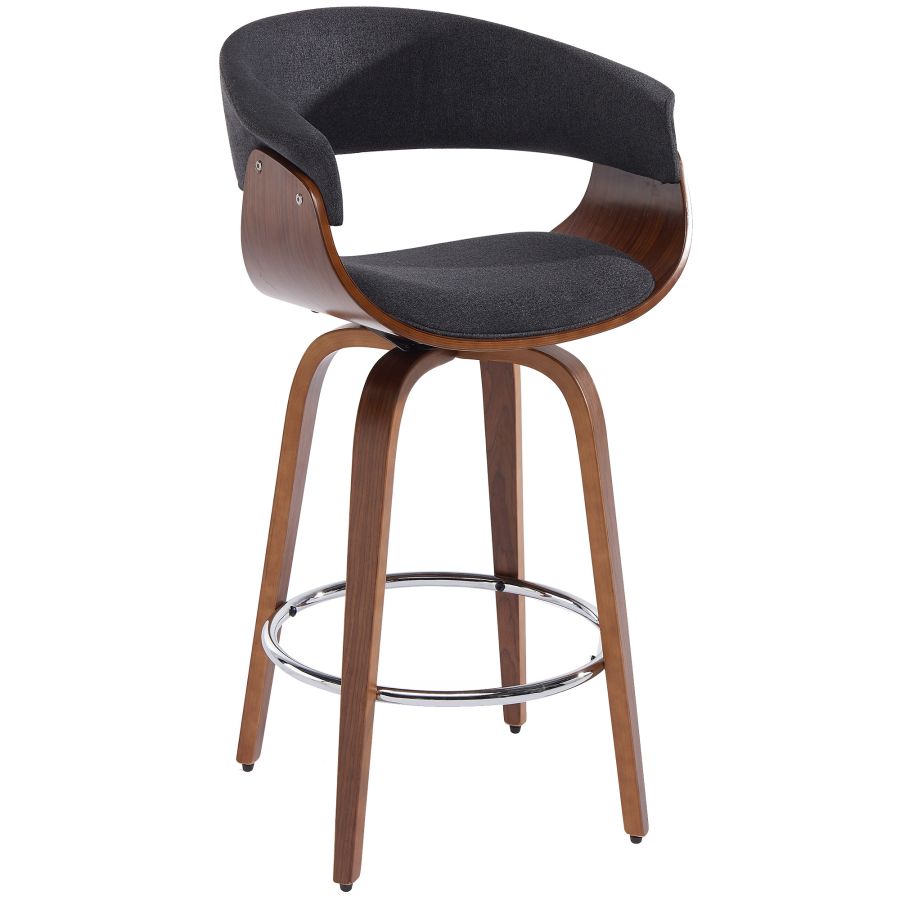 Holt 26" Counter Stool in Charcoal and Walnut 203-981CH