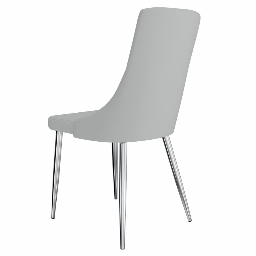 Solara/Devo 5pc Dining Set in Chrome with Grey Chair 207-160_087LG