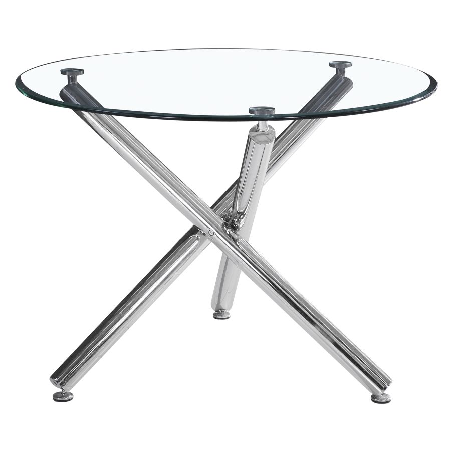Solara/Maxim 5pc Dining Set in Chrome with Black Chair 207-160/489BK