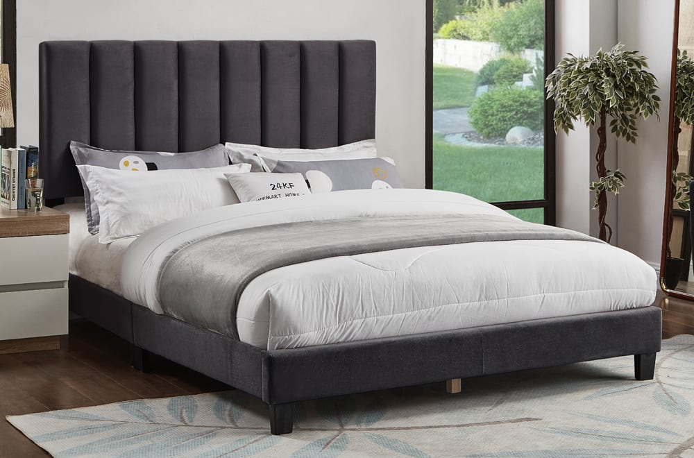 Charcoal Adjustable Headboard and Bed 2118C