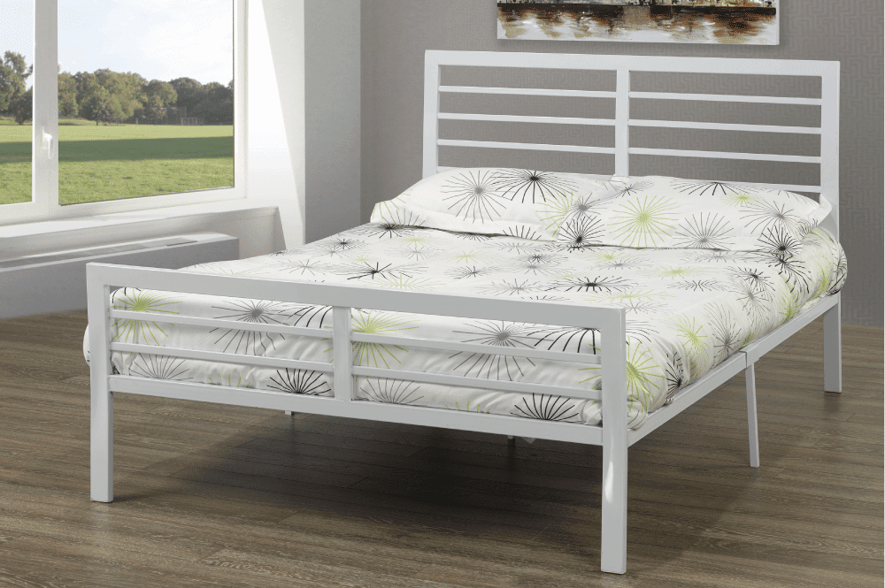 White Metal Bed T2336W