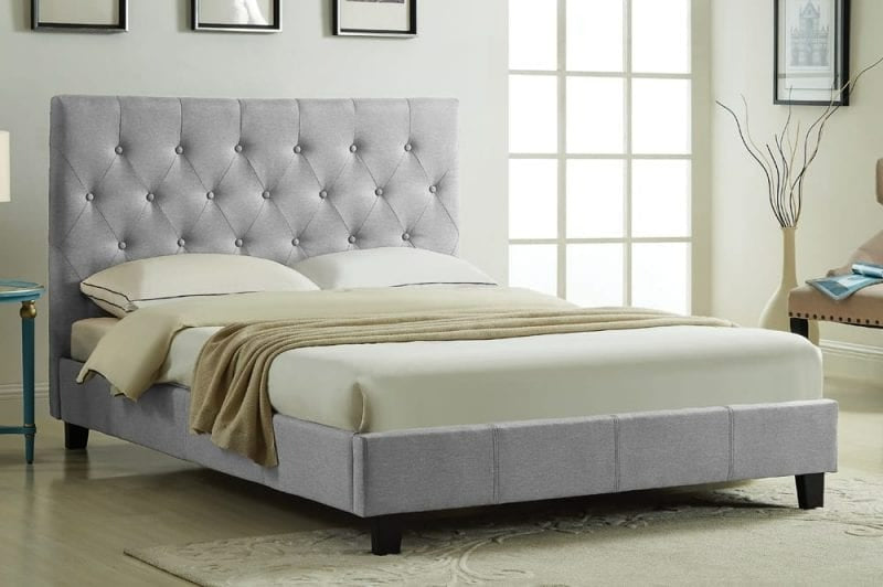 Grey Fabric Platform Bed T 2366 G