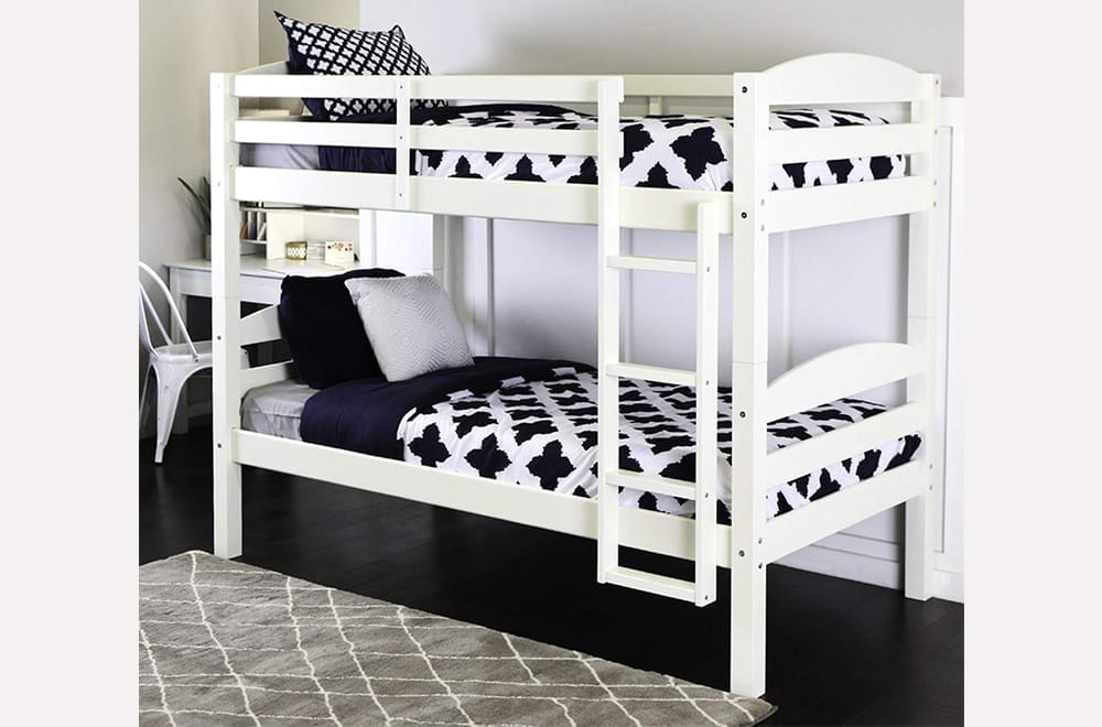 Twin over Twin Splittable Bunk Bed White 2508W
