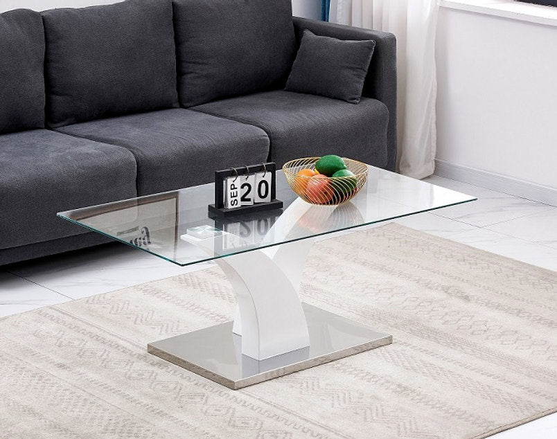 Coffee Table with High Gloss White Leg 2673