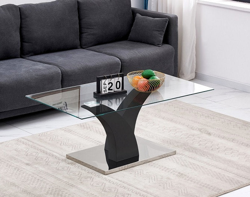 Coffee Table with High Gloss Black Leg 2674