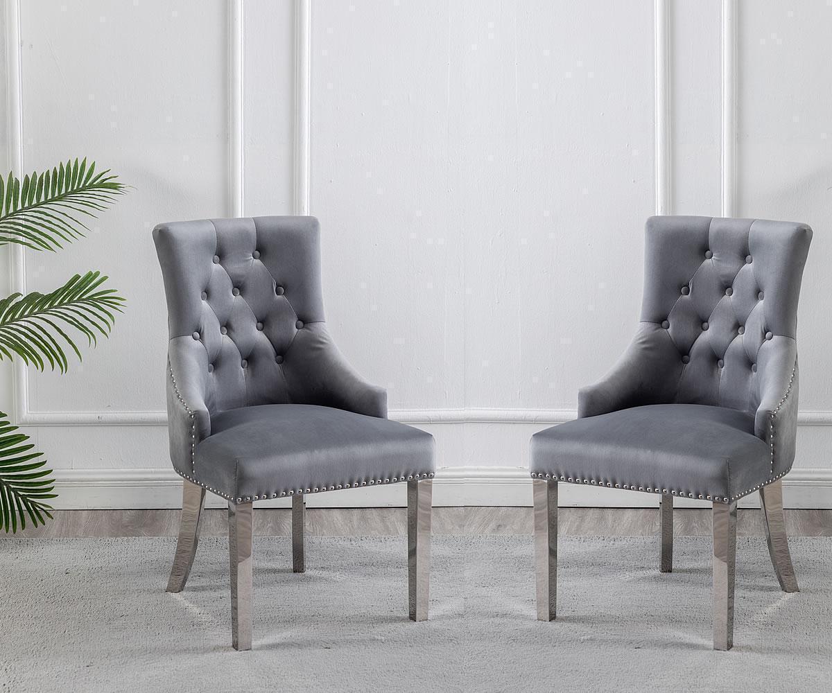 Fancy Chairs Grey Set Of 2 YD-301-GR