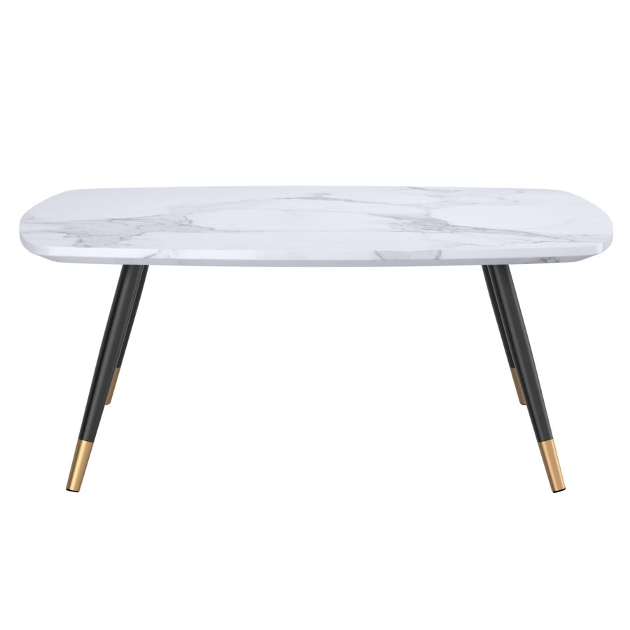 Emery Rectangular Coffee Table in White and Black 301-294REC-WT