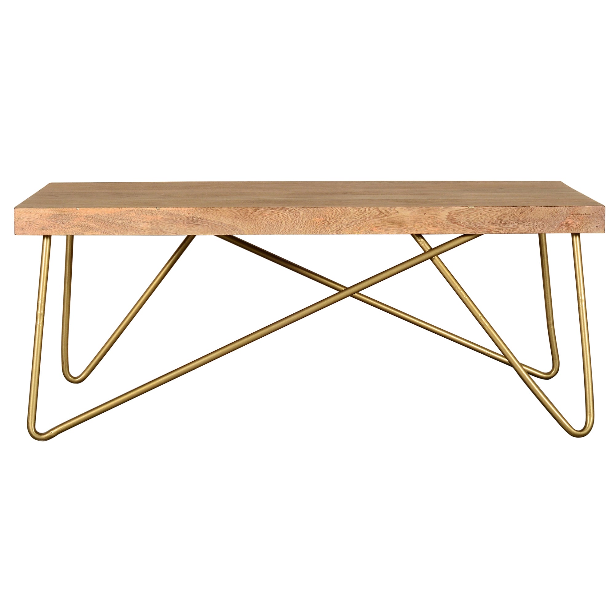 Madox Coffee Table in Natural and Aged Gold 301-527NT