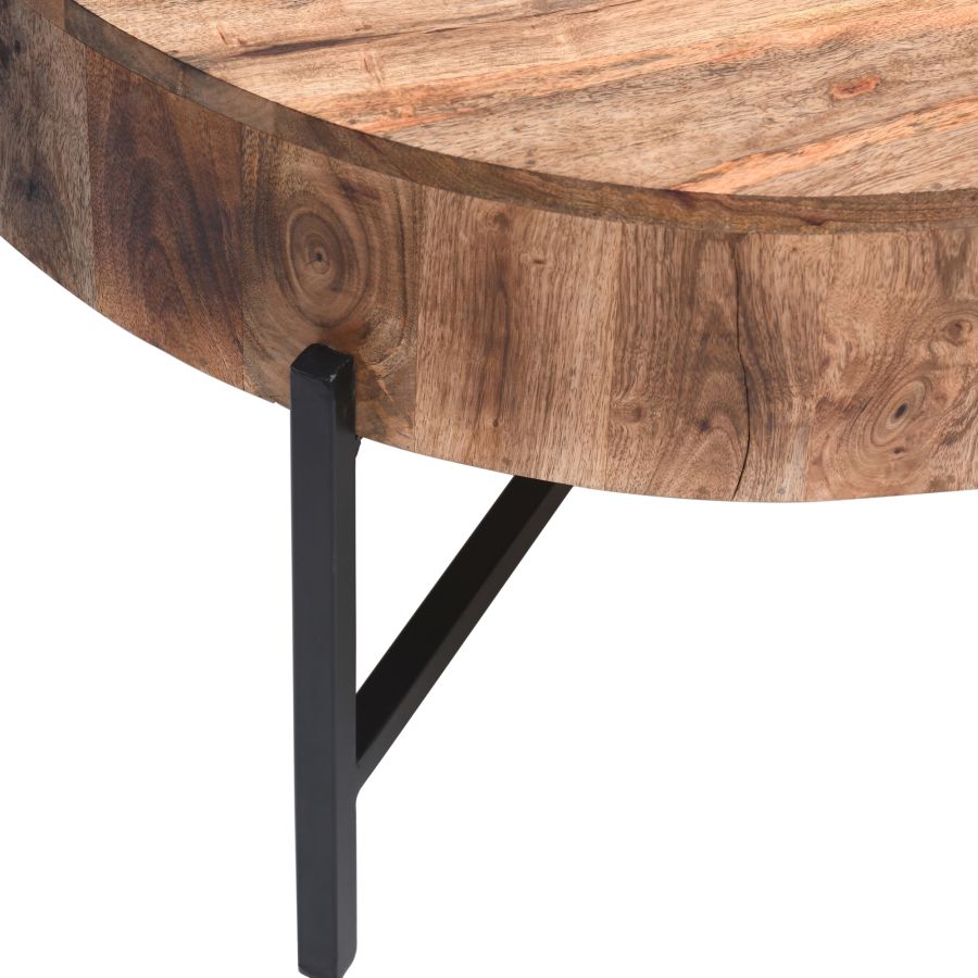 Blox Round Coffee Table in Natural and Black 301-528NAT
