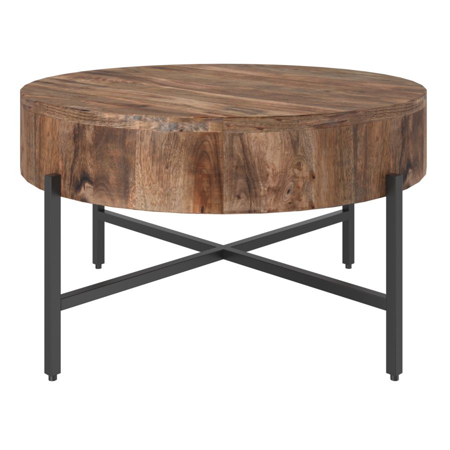 Blox Round Coffee Table in Natural and Black 301-528NAT