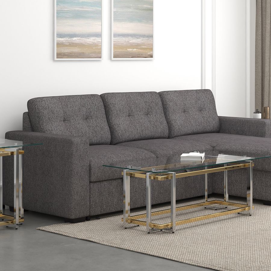 Florina Rectangular Coffee Table in Silver and Gold 301-561REC
