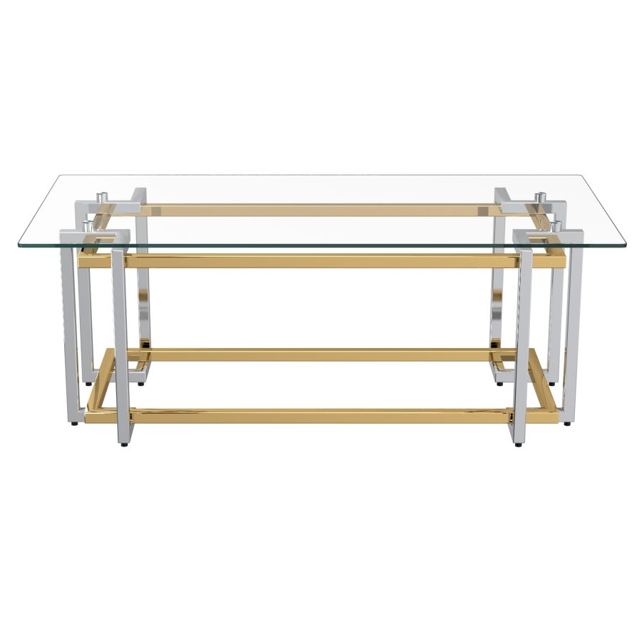 Florina Rectangular Coffee Table in Silver and Gold 301-561REC